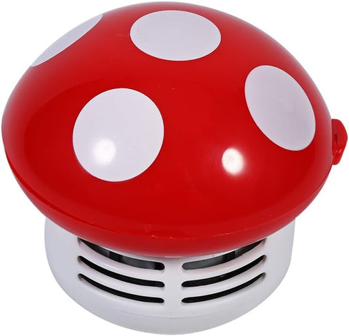TOPINCN Mushroom Desktop Vacuum Cleaner, Cute Mini Mushroom Shape Dust Vacuum for Home, School, and Office (Red)