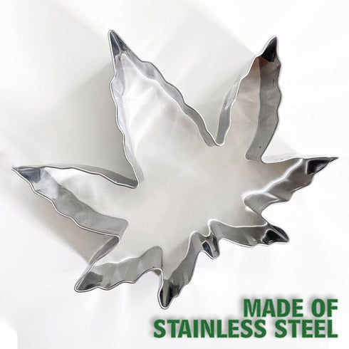 Marijuana Leaf Plant Cookie Cutter, Stainless Steel 4" Cake Mold for DIY Pastry Bakeware, Brownie Biscuit Decoration