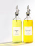 Molimoli Oil and Vinegar Dispenser with Metal Pour Spout, Weighted Pourer, Glass