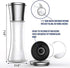 Elegant GRINDER 7 inch Tall, Eco-Friendly Stainless Steel and Glass Grinder with Adjustable Ceramic Grinder