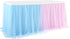 Suppromo 6ft Pink and Blue Tulle Table Skirt for Gender Reveal Baby Shower Party Decorations