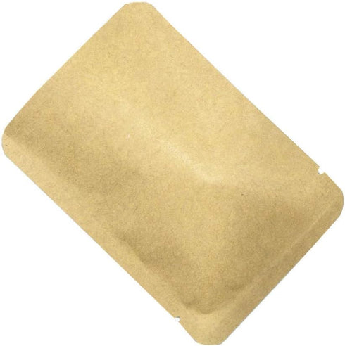 FERENLI 100 Pieces Kraft Paper Open Top Vacuum Sealable Bags, Mylar Foil Heat Seal Pouches for Food Storage