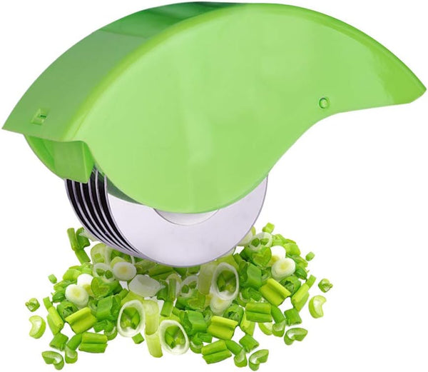 AOZBZ Herb Roller Mincer, Manual Hand Scallion Chive Mint Cutter with 6 Stainless Steel Blades