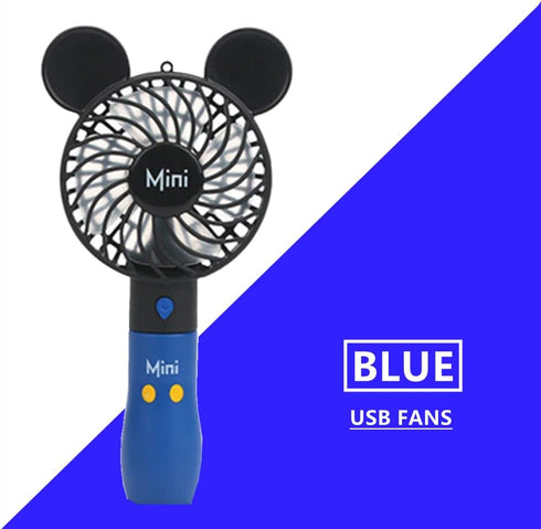 Kbinter Cute Personal Mini Fan, Handheld & Portable USB Rechargeable 1 Speed USB Fans with Colorful LED Light Adjustable, for Indoor Or Outdoor Activities, Cute Mouse by Generic