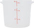 Met Lux 6 Quart Food Storage Container, Translucent Dishwashable Container with Red Volume Markers, Lids Sold Separately