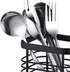 Stainless Steel Utensil Drying Rack, Silverware Draining Basket, Kitchen Dish Drying Rack (S-Black)