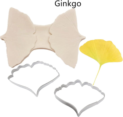 8set Gumpaste Flower Silicone Mold and Cutter, Stainless Steel Flower Cutter for Wedding and Birthday Cake Decorating