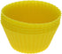 Utoolmart Silicone Baking Cups, Yellow Reusable Non-stick Cake Molds Set for Party Bakery Supplies, 5 Pcs