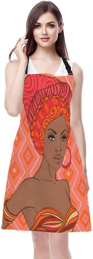 WONDERTIFY Sexy Woman Apron with Earrings and Red Hats, Adjustable Neck Bib for Men Women, Suitable for Kitchen Cooking