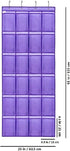 24 4 Over The Door Hanging Shoe Organizer Shoe Rack Hanger Large Fabric Pockets Holder with Sturdy Hooks (PURPLE)