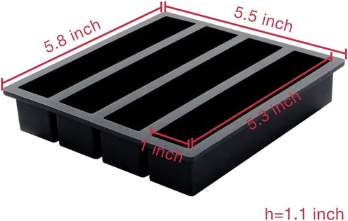 Webake Silicone Ice Cube Trays Butter Mold Set of 2, Easy Release Long Ice Cube Sticks for Cocktail