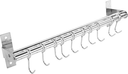 ASkinds Utensil Hanging Rack, Stainless Steel Wall Mounted Pot Pan Lid Holder for Kitchen Storage