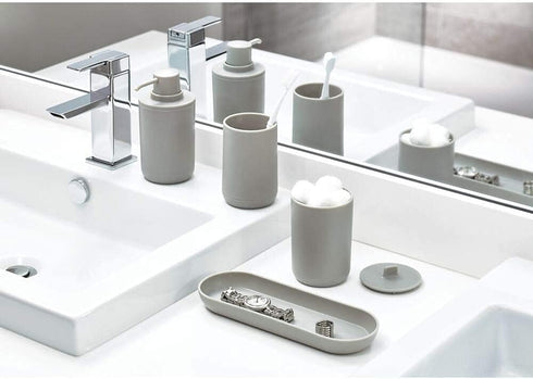 iDesign Cade Bowl Brush and Holder, Toilet Cleaning Set for Bathroom, Matte Gray (2 Each)