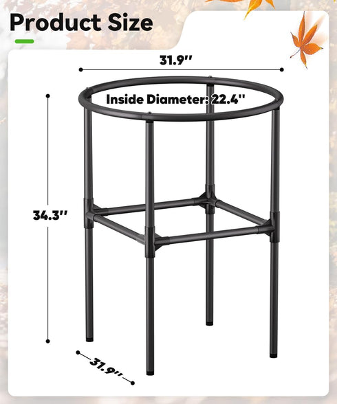 Tuohours 30-55 Heavy-Duty Garden Trash Bag Holder Gallon Outdoor Yard Waste Bag Stand Metal Frame Lawn Leaf Bag Holders