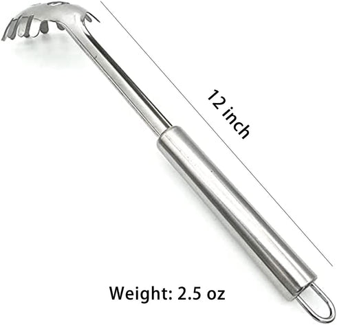 2 Pieces Spaghetti Spoon Set, Durable Stainless Steel Pasta Fork and Spoon, Heat Resistant 12 inch Pasta Server and
