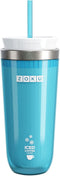 Zoku Instant Iced Coffee Maker, 11-ounce Portable Tumbler with Spill-resistant Lid and Straw, Teal