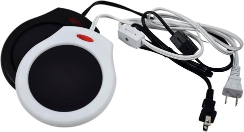 Home & Office Desktop Electric Mug Warmer, Coffee/Tea/Cocoa/Soup Gift for Winter, 2pcs (White and Black)
