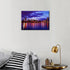Chicago Cityscape at Night Wall Art Painting on Canvas, Modern Urban Building Panorama for Living Room