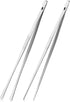 ChefBee Kitchen Cooking Tongs Tweezers, 2PCS 12" Stainless Steel Kitchen Utensils for Culinary, BBQ