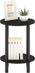 2-Tier Furinno Turn-N-Tube Side Table, Round End Table, Toolless Assembly Night Stand, Bedside Table with Open Shelf