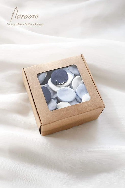 Floroom 300pcs Faux Silk Rose Petals Dusty Blue Navy for Wedding Flower Girl Basket Aisle Scatter Decoration