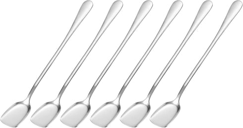 uxcell Set of 6 Stainless Steel Ice Cream Spoons, 7.5-Inch Dessert Yogurt Shovel Spoons for Home, Kitchen, Restaurant