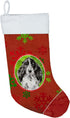 Caroline's Treasures CK3985CS Christmas Snowflakes Black Parti Cocker Spaniel Stocking, Holiday Decor