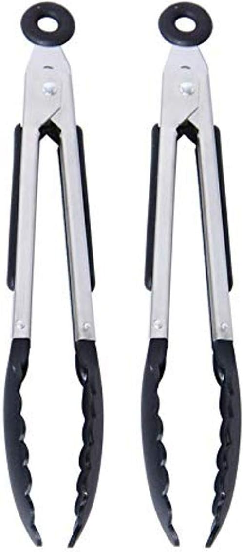 Farberware Classic Mini Nylon Tipped Tongs, Set of 2, Black