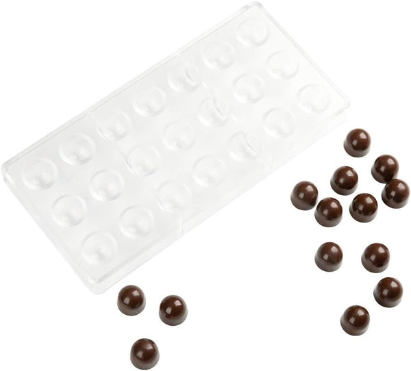 Restaurantware Pastry Tek Chocolate Mold, 10.8 x 3.5 Inch, 1 Half Sphere Candy Mold, 21 Compartments