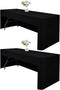 Wolkemer 2 Pack Open Back Fitted Tablecloth 4ft Rectangle (48x24 Inch), 3-Sided