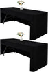 Wolkemer 2 Pack Open Back Fitted Tablecloth 4ft Rectangle (48x24 Inch), 3-Sided