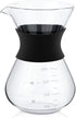 Yosoo Elegant Hand Pour Over Coffee Maker Set, Reusable Manual Drip Filter, Glass Carafe & Stainless Steel Filter