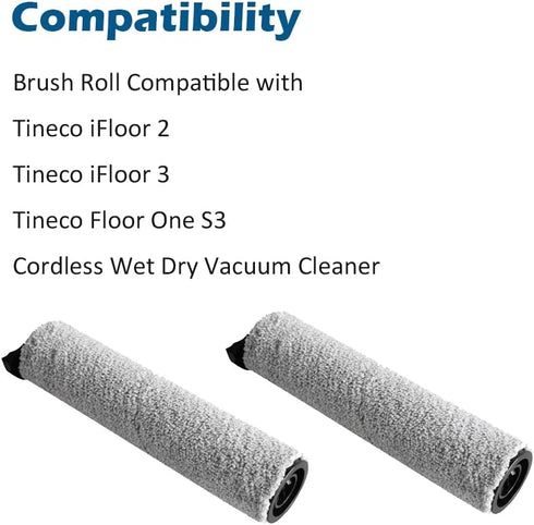 2 Pack Brush Roller Replacement for Tineco iFloor 2, iFloor 3, and Floor One S3 Wet Dry Cordless Vacuum