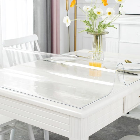 14 24 Inch,1.5mm Warmstar Clear Table Cover Protector x Thick Plastic Table Cover Rectangle,PVC Clear Table