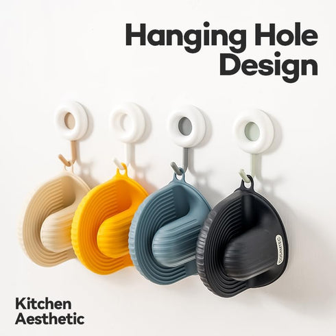 Silicone Oven Mitts - Heat Resistant Mini Oven Gloves and Pot Holders Set for Kitchen, Non Slip Waterproof Pinch Grips