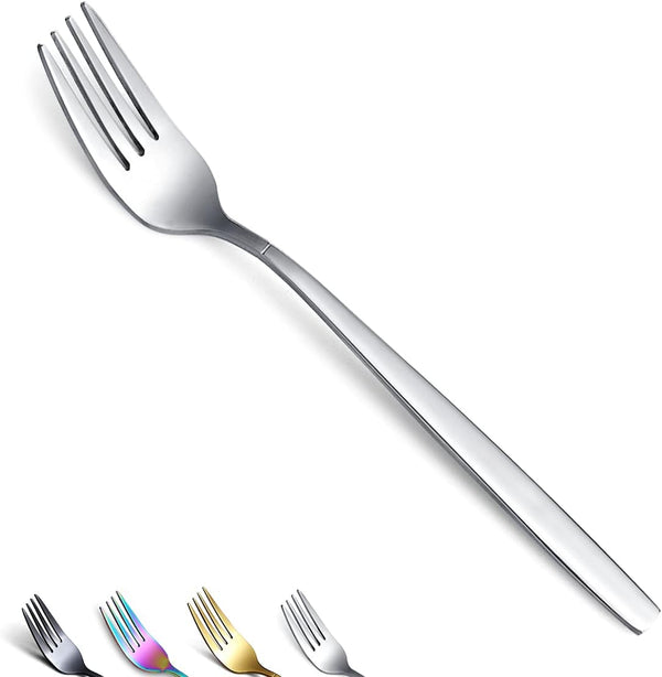 Berglander Dinner Forks Set of 6, Modern Stainless Steel Forks and Spoons Silverware, Forks And Spoons Set