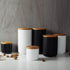 jessie Ceramic Storage Containers with Airtight Seal - Bamboo Lids Kitchen Canisters for Tea, Spice, Sugar, Coffee