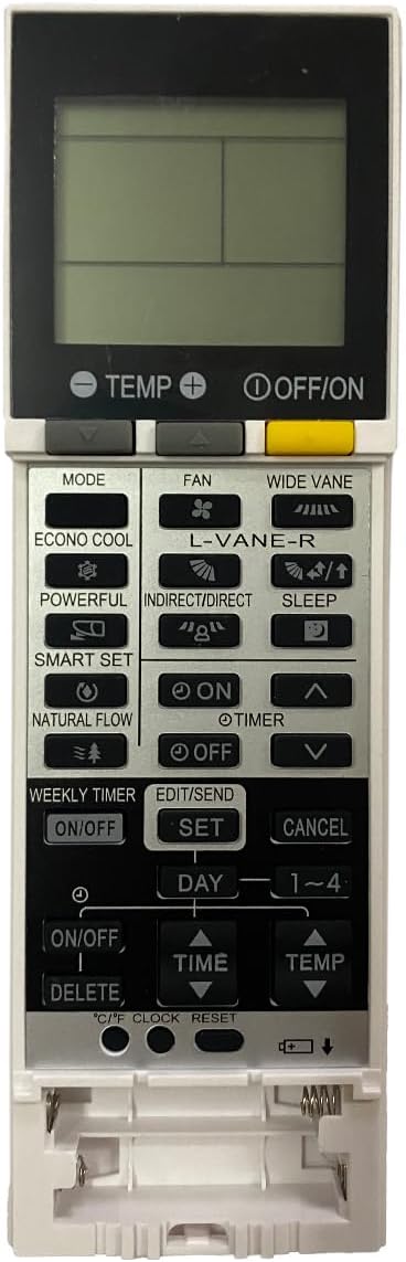 Replacement Remote Control for Mitsubishi Electric AC Air Conditioner - Compatible with MSZ-EF09NAS-U1, MSZ-EF15NAS-U1,