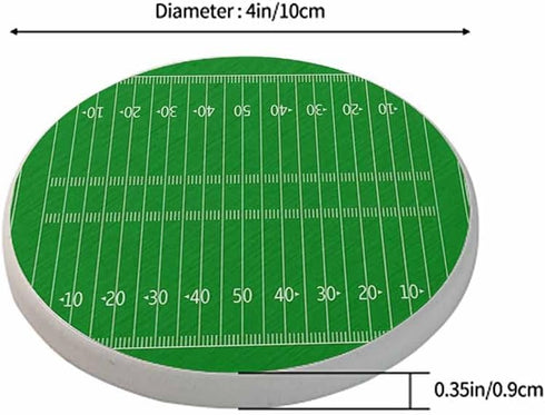 oFloral 2 American Football Field Coasters for Drinks Coasters for Table Ceramic Absorb Stone Coasters with Coffee