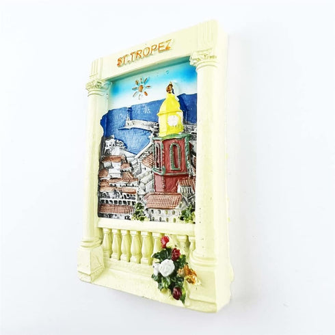 Saint-Tropez France Refrigerator Magnet, 3D Hand Painted Craft Travel Souvenir Fridge Decoration