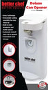 Better Chef Electric Tall Can Opener, 3-in-1 with Built-in Knife Sharpener & Bottle Opener, Auto-Stop (White)