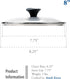 TECHEF 8 Inch Tempered Glass Lid for Frying Pans and Pots, Stainless Steel Rim, Oven & Dishwasher Safe