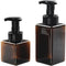Foaming Soap Dispensers Pump-Bottles Pack of 2 (250 ml + 450 ml) for Kitchen, Bathroom, Brown