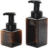 Foaming Soap Dispensers Pump-Bottles Pack of 2 (250 ml + 450 ml) for Kitchen, Bathroom, Brown