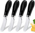 AISBUGUR 4 Pack Butter Spreader Knife, Stainless Steel with White Porcelain Handle, Black