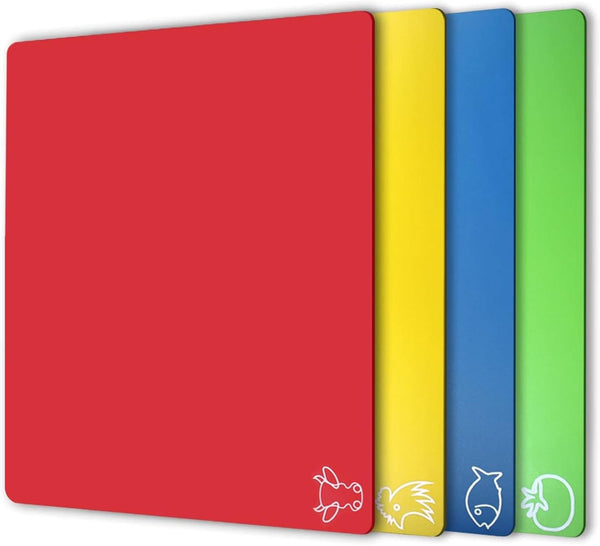 Fotouzy Plastic Cutting Boards for Kitchen, Flexible Non-Slip Cutting Mats for Meat and Vegetables, BPA-Free