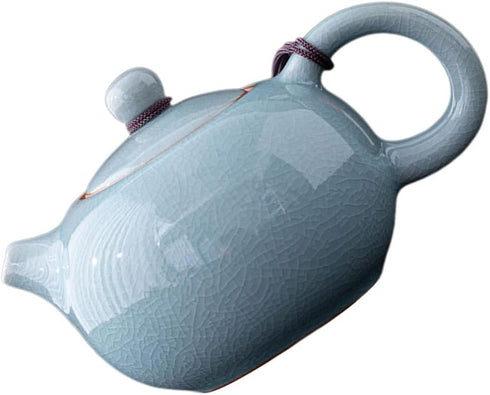 Amosfun Ceramic Teapot, Small Porcelain Teapot for Chinese Kungfu Tea, Blooming Loose Leaf Teapot