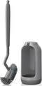 HAMITOR Toilet Bowl Brush Holder Set, Deep Cleaning Silicone Scrubber for Bathroom - Gray