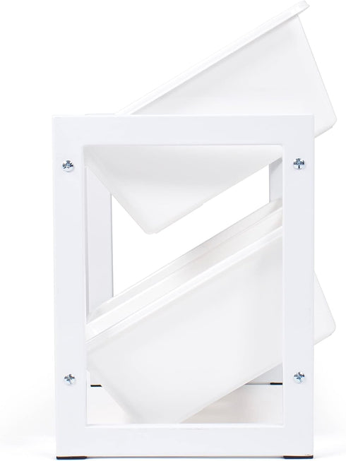 Humble Crew Compact 4 Bin Organizer with Metal Frame, White