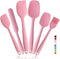 Heat Resistant 6pcs Silicone Spatulas Set, Non-Stick Mixing Utensils with Stainless Steel Core, BPA-Free Rubber for